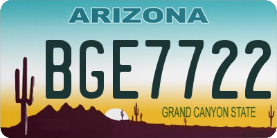 AZ license plate BGE7722