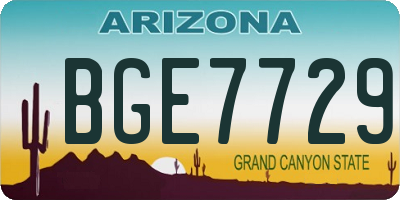 AZ license plate BGE7729
