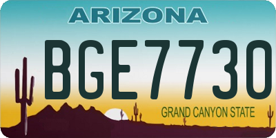 AZ license plate BGE7730