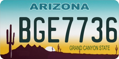 AZ license plate BGE7736