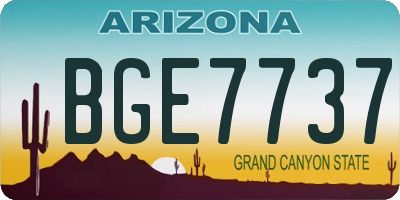 AZ license plate BGE7737