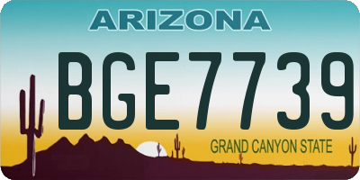 AZ license plate BGE7739