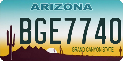 AZ license plate BGE7740