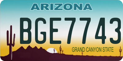 AZ license plate BGE7743