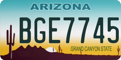AZ license plate BGE7745
