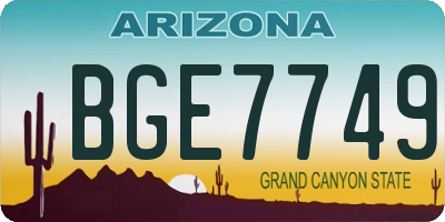 AZ license plate BGE7749