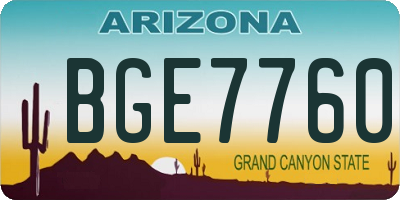 AZ license plate BGE7760