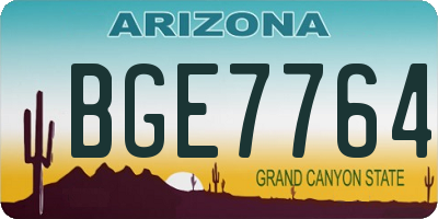 AZ license plate BGE7764