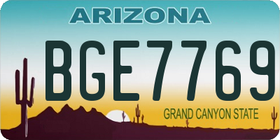 AZ license plate BGE7769