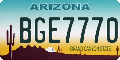 AZ license plate BGE7770