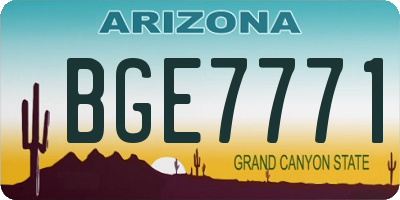 AZ license plate BGE7771