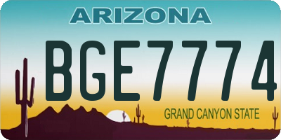 AZ license plate BGE7774