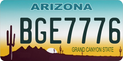 AZ license plate BGE7776