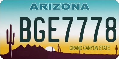 AZ license plate BGE7778