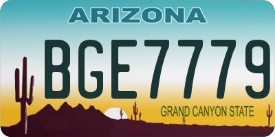 AZ license plate BGE7779