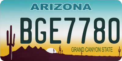 AZ license plate BGE7780