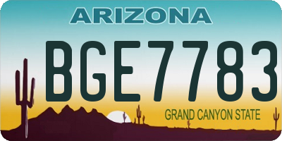 AZ license plate BGE7783