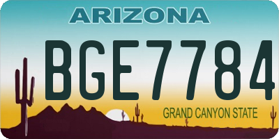 AZ license plate BGE7784