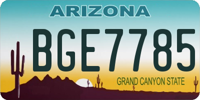 AZ license plate BGE7785