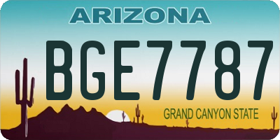AZ license plate BGE7787