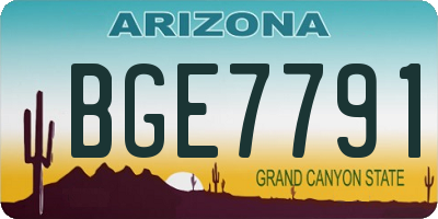 AZ license plate BGE7791