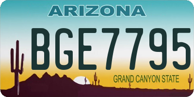 AZ license plate BGE7795