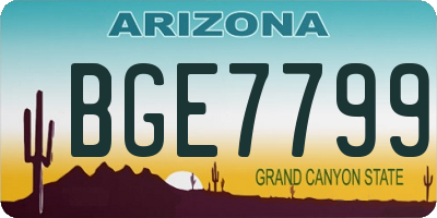 AZ license plate BGE7799