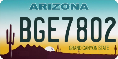AZ license plate BGE7802