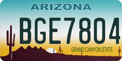 AZ license plate BGE7804