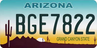 AZ license plate BGE7822