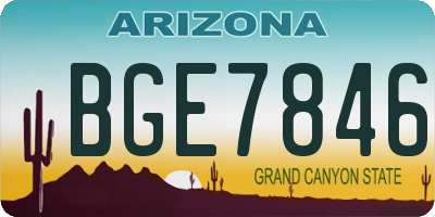 AZ license plate BGE7846