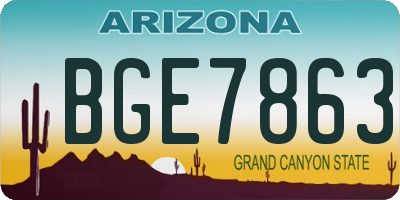 AZ license plate BGE7863