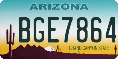 AZ license plate BGE7864