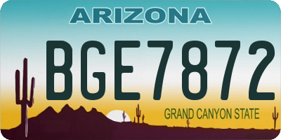 AZ license plate BGE7872