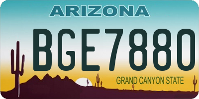 AZ license plate BGE7880
