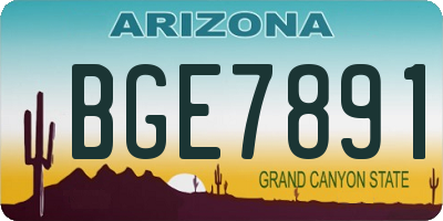 AZ license plate BGE7891