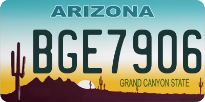 AZ license plate BGE7906
