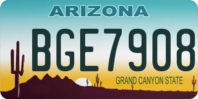 AZ license plate BGE7908