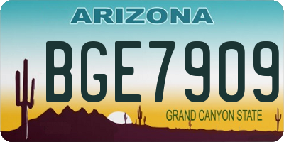 AZ license plate BGE7909
