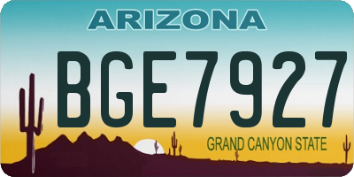 AZ license plate BGE7927