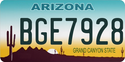 AZ license plate BGE7928