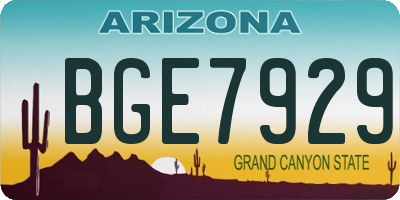 AZ license plate BGE7929