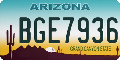 AZ license plate BGE7936