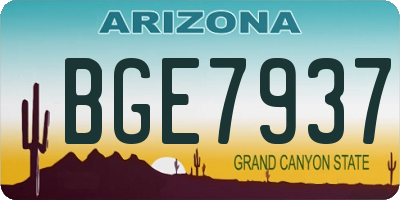 AZ license plate BGE7937