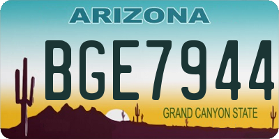 AZ license plate BGE7944