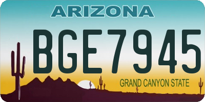 AZ license plate BGE7945