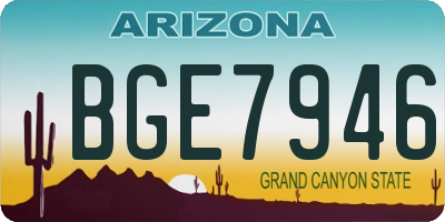 AZ license plate BGE7946
