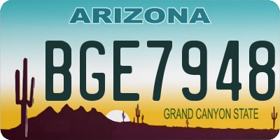 AZ license plate BGE7948