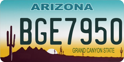 AZ license plate BGE7950