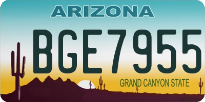 AZ license plate BGE7955